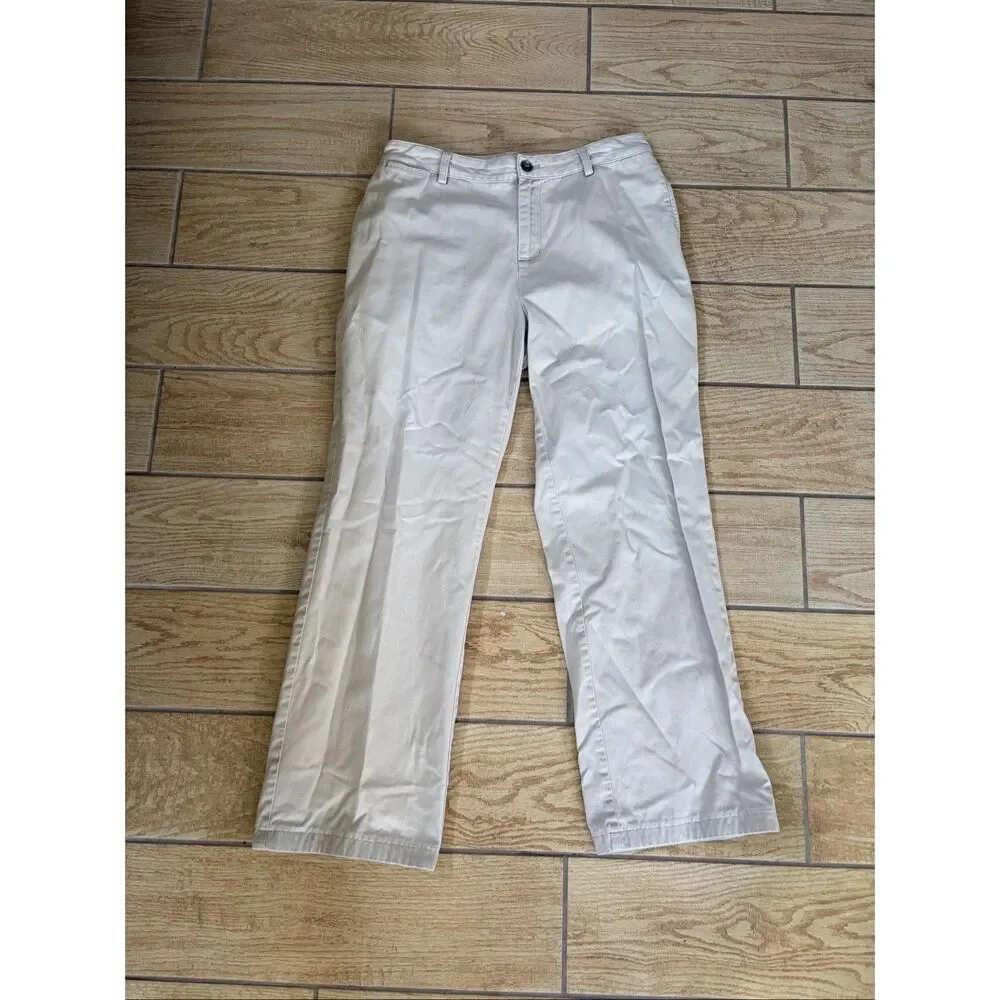 Lauren Ralph Lauren Cream Cotton Slacks Career Business Casual Pants Size 8
